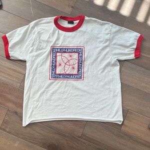 Vintage White & Red ‘91 Graphic Hilly Hundred Tee